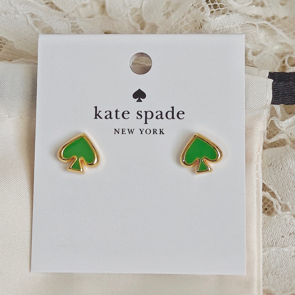 New Kate Spade Everyday Spade Enamel Studs Earrings with Dust Bag O0RU3069 $49